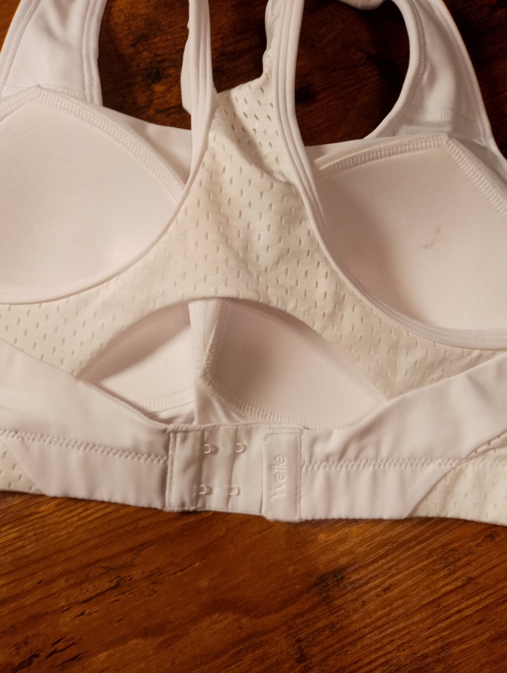 NWT Yvette Medium Gorgeous Padded Wirefree White With Color Accents Sports Bra - Picture 6 of 9
